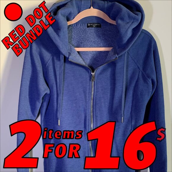 Tuff Athletics Zip-Up Blue Hoodie Size SMALL - Picture 1 of 10